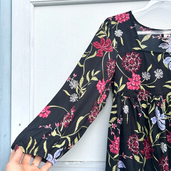 Anthropologie Dolan Top XS Babydoll Floral Blouse Colorful Whimsygoth Fairy - Picture 7 of 12